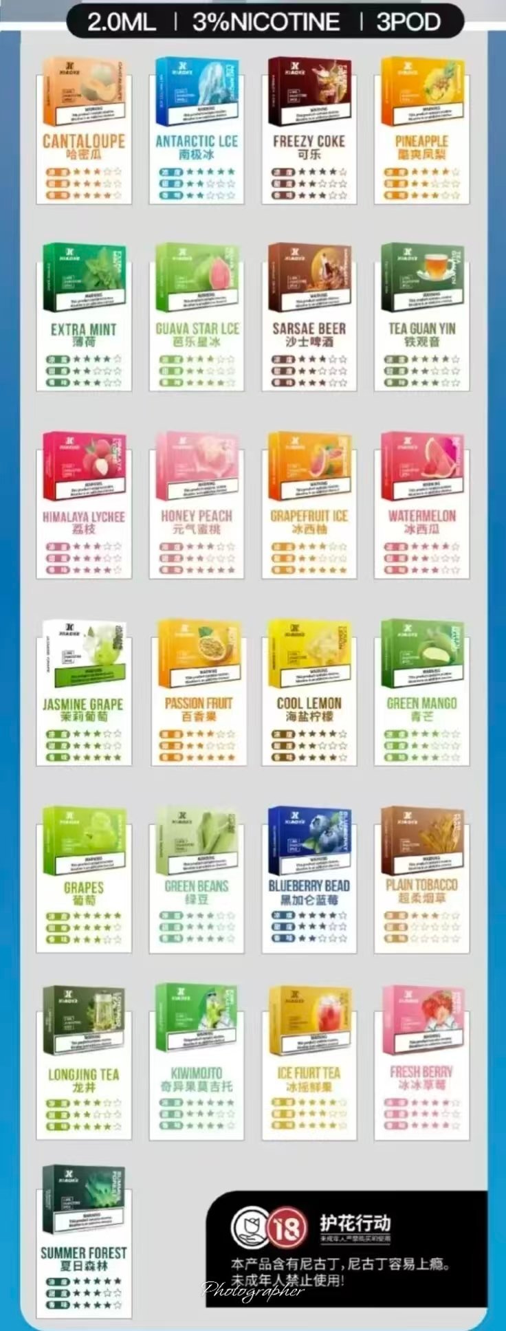 XIAOKE煙彈5代 梟客五代電子煙菸彈 2ml×3顆裝